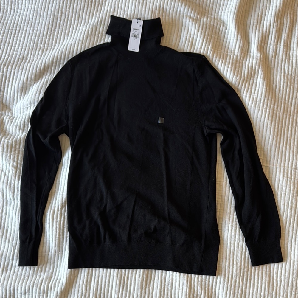 Express Men's Large Black Turtleneck Sweater